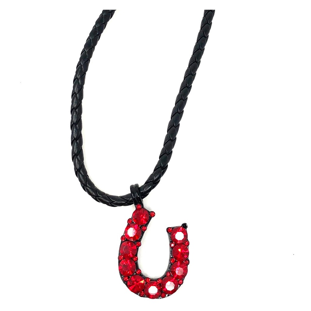 Lucky Me Horseshoe Necklace Red/Black